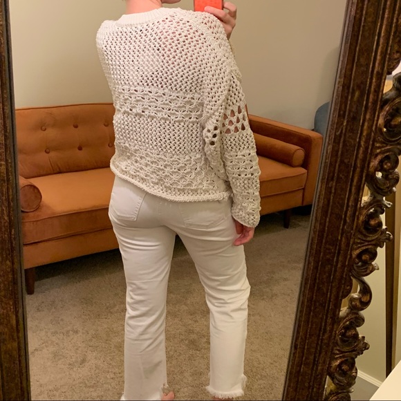 Zara NWT Textured Knit Sweater Cream Ecru White Chunky Small - Picture 7 of 11